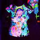 "Chakra Girl" UV Black Light Fluorescent Glow All Over Full Print Womens T-shirt "Chakra Girl" UV Black Light Fluorescent Glow All Over Full Print Womens T-shirt