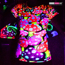 "Mushrooms" UV Black Light Fluorescent Glow All Over Full Print Womens T-shirt