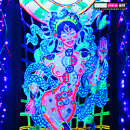 "Chakra Girl" UV-Blacklight Fluorescent Glow Backdrop Banner Wall Hanging Tapestry Deco