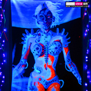 "B.I.O.mechanoid" UV-Blacklight Fluorescent Glow Backdrop Banner Wall Hanging Tapestry Deco