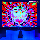 "Chillin' Sun" UV-Blacklight Fluorescent Glow Backdrop Banner Wall Hanging Tapestry Deco