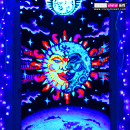 "Magic Sunmoon" UV-Blacklight Fluorescent Glow Backdrop Banner Wall Hanging Tapestry Deco