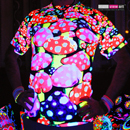 "Mushrooms" UV Black Light Fluorescent Glow All Over Full Print Mens T-shirt