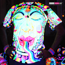"Rainbow Sun" UV Black Light Fluorescent Glow All Over Full Print Mens T-shirt "Rainbow Sun" UV Black Light Fluorescent Glow All Over Full Print Mens T-shirt