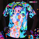 "Chakra Girl" UV Black Light Fluorescent Glow All Over Full Print Mens T-shirt