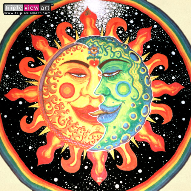 \"Sun+Moon\" Psychedelic Visionary Art Poster (small)