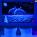 "Two Dolphins" UV Black Light Fluorescent Backdrop / Wall Hanging