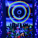 "Eclipse Over Stonehenge" UV Black Light Fluorescent Backdrop / Wall Hanging