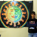 "Sun+Moon" UV Black Light Fluorescent Backdrop / Wall Hanging