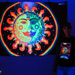 "Sun+Moon" UV Black Light Fluorescent Backdrop / Wall Hanging