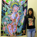 "Chakra Girl" UV Black Light Fluorescent Backdrop / Wall Hanging