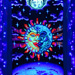 "Magic Sunmoon" UV Black Light Fluorescent Backdrop / Wall Hanging