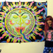 "Rainbow Sun" UV Black Light Fluorescent Backdrop / Wall Hanging