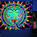 "Rainbow Sun" UV Black Light Fluorescent Backdrop / Wall Hanging