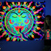 "Rainbow Sun" UV Black Light Fluorescent Backdrop / Wall Hanging