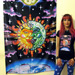 "Magic Sunmoon" UV Black Light Fluorescent Backdrop / Wall Hanging