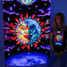 "Magic Sunmoon" UV Black Light Fluorescent Backdrop / Wall Hanging