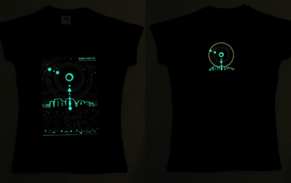 blacklight t-shirt glowing in the dark