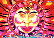 "Chillin' Sun" psychedelic wall hanging, uv wall hanging, blacklight wall hanging