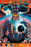 "Merlin" psychedelic poster, blacklight poster, glow-in-the-dark poster